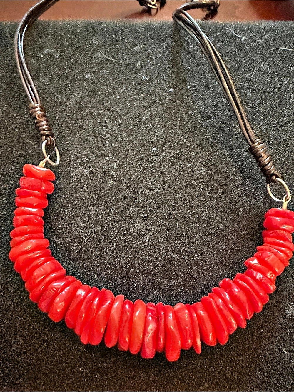 Barse Red Beaded Necklace Like New